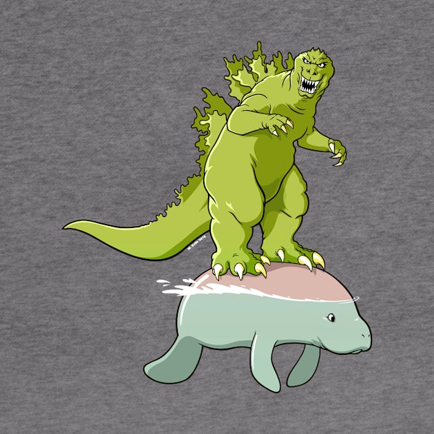 Godzilla on a Manatee by wloem